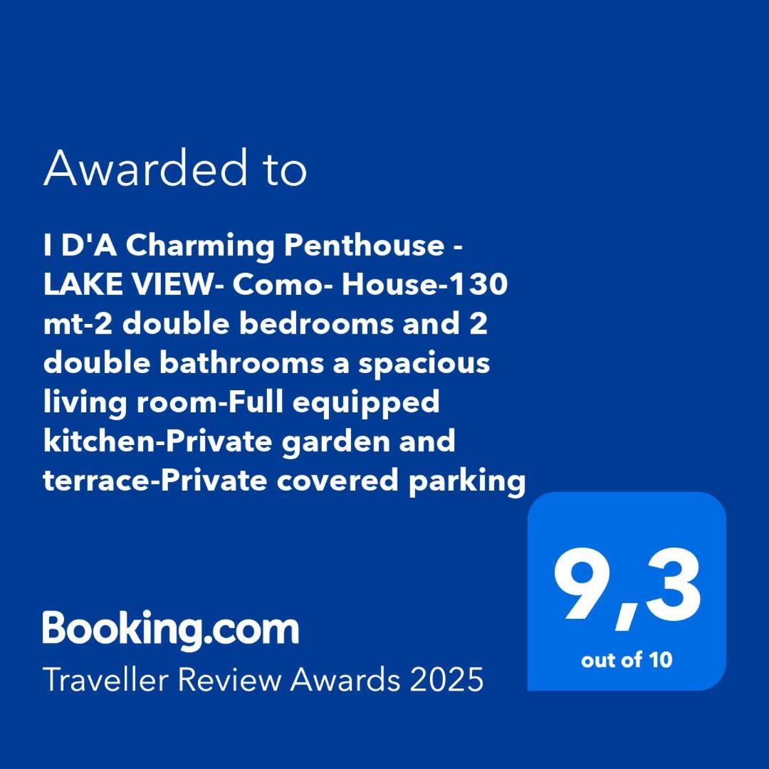 I D'A Charming Penthouse - Lake View- Como- House-130 Mt-2 Double Bedrooms And 2 Double Bathrooms A Spacious Living Room-Full Equipped Kitchen-Private Garden And Terrace-Private Covered Parking Esterno foto